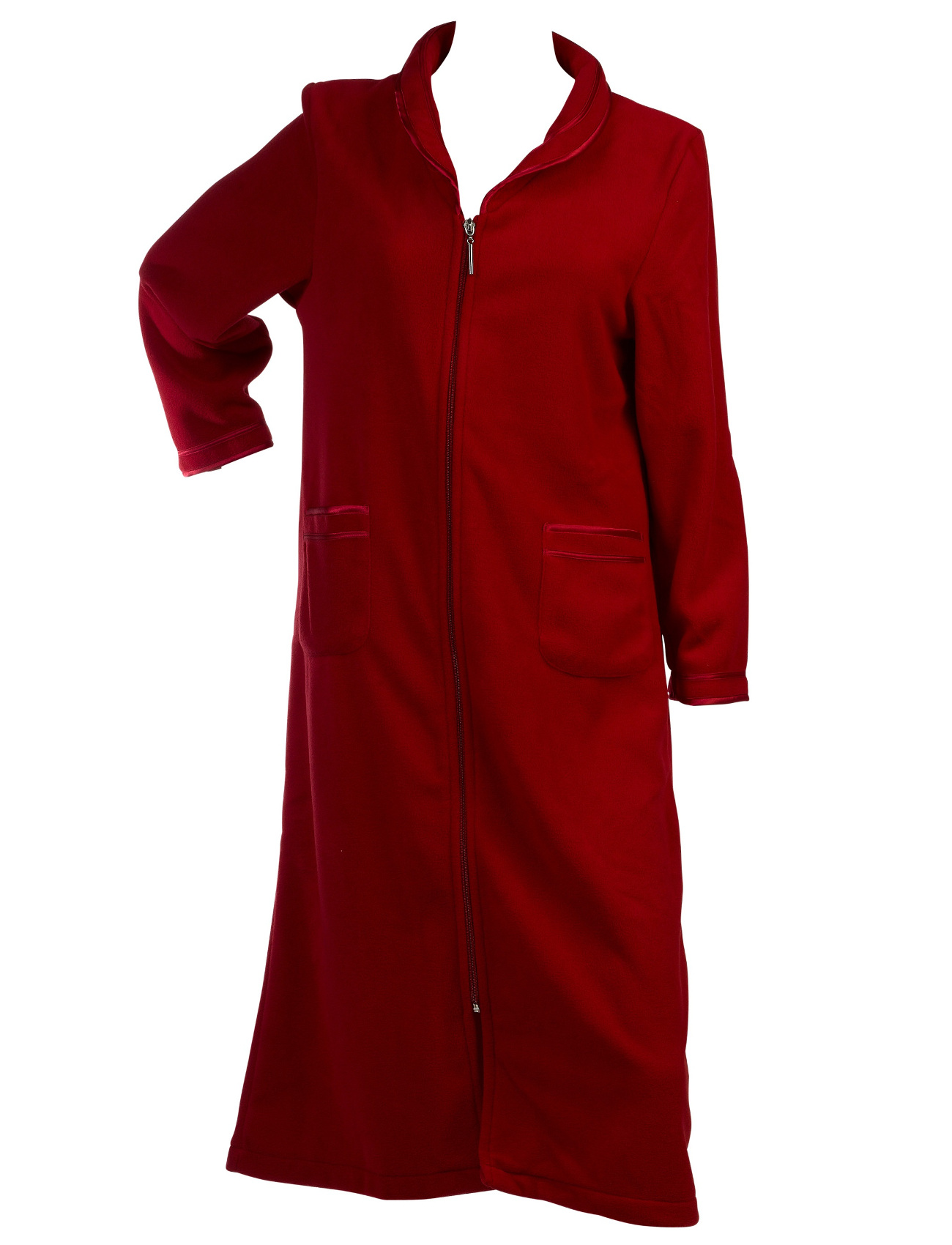 Slenderella Ladies Anti Pill Zip Up Dressing Gown Soft Polar Fleece