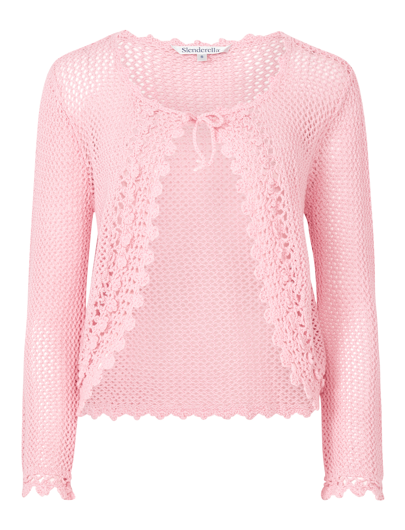 Bed Jacket Ladies Knitted Cotton Crochet Edge Slenderella ...