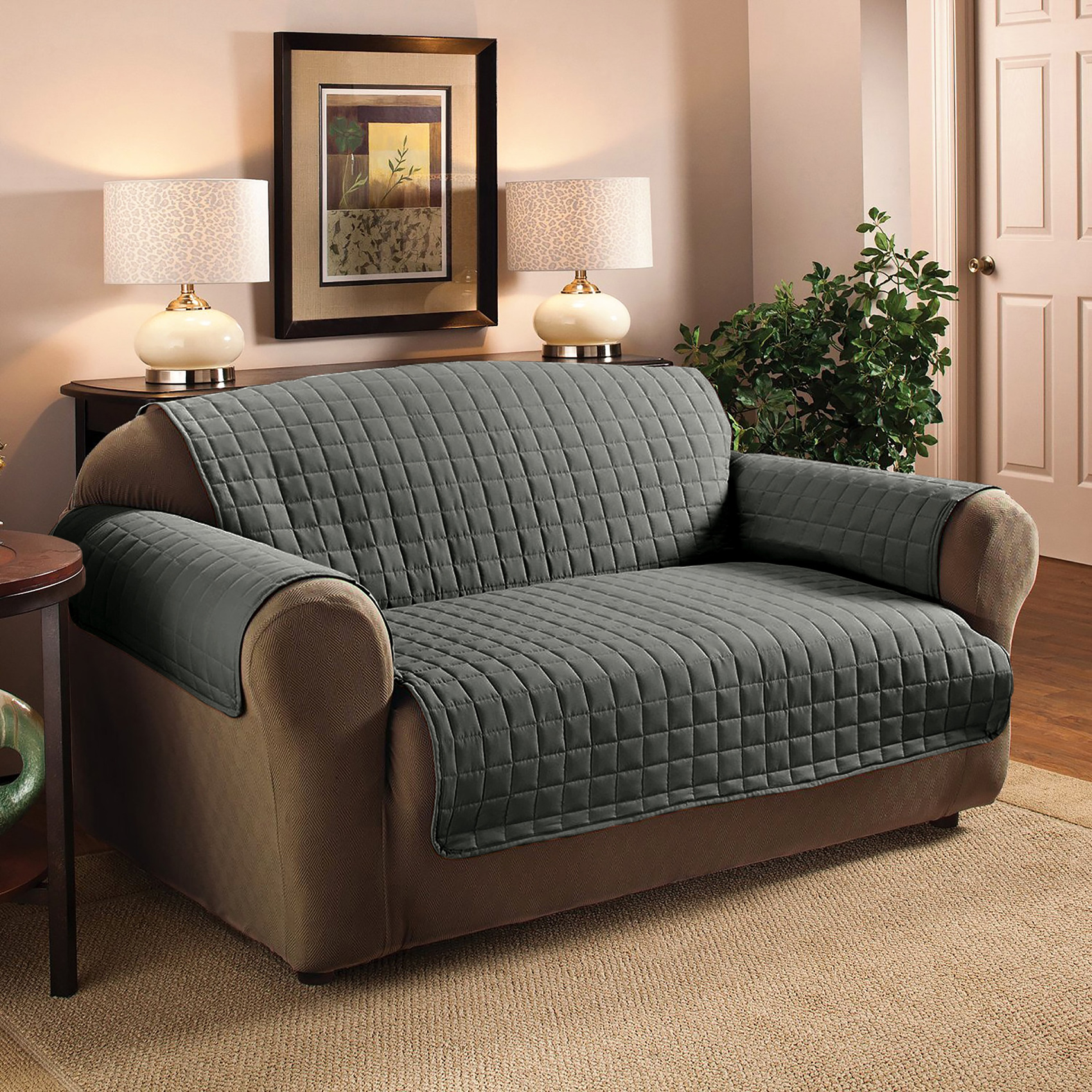 Hydrofuge Canapé Chaise Housse Matelassé Microfibre Meubles Protecteur Throw