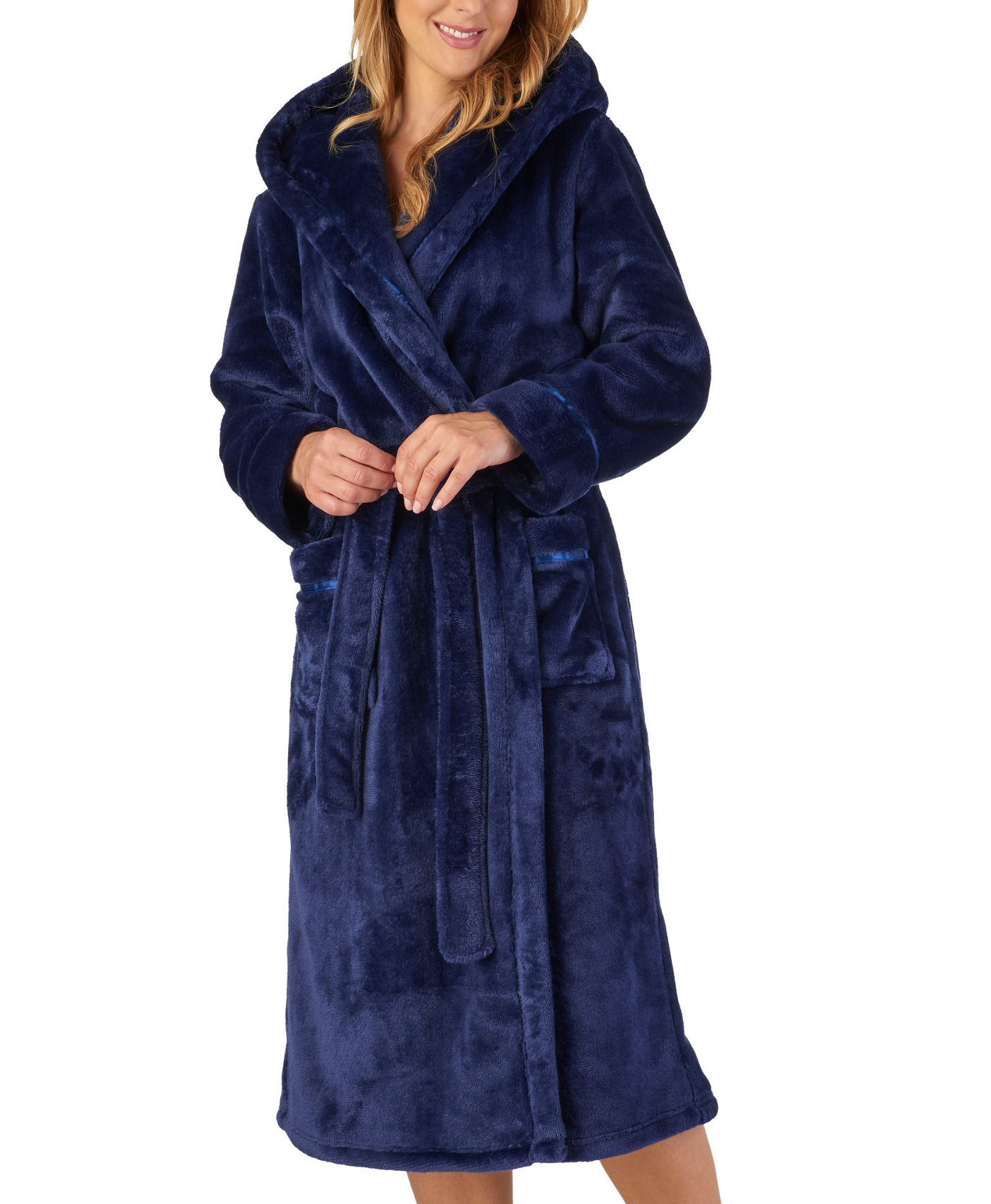 ladies hooded dressing gown