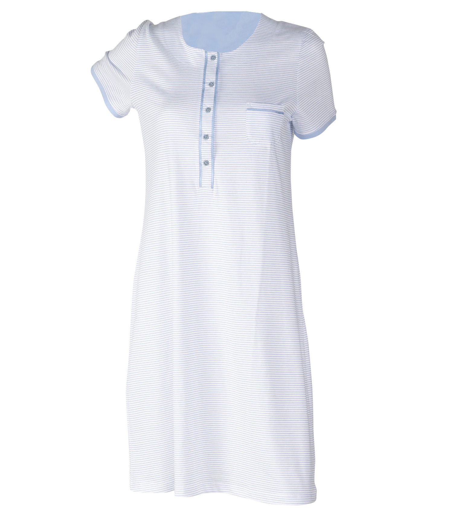 Womens Striped Nighty Short Sleeve Jersey Cotton Nightdress Ladies Nightwear