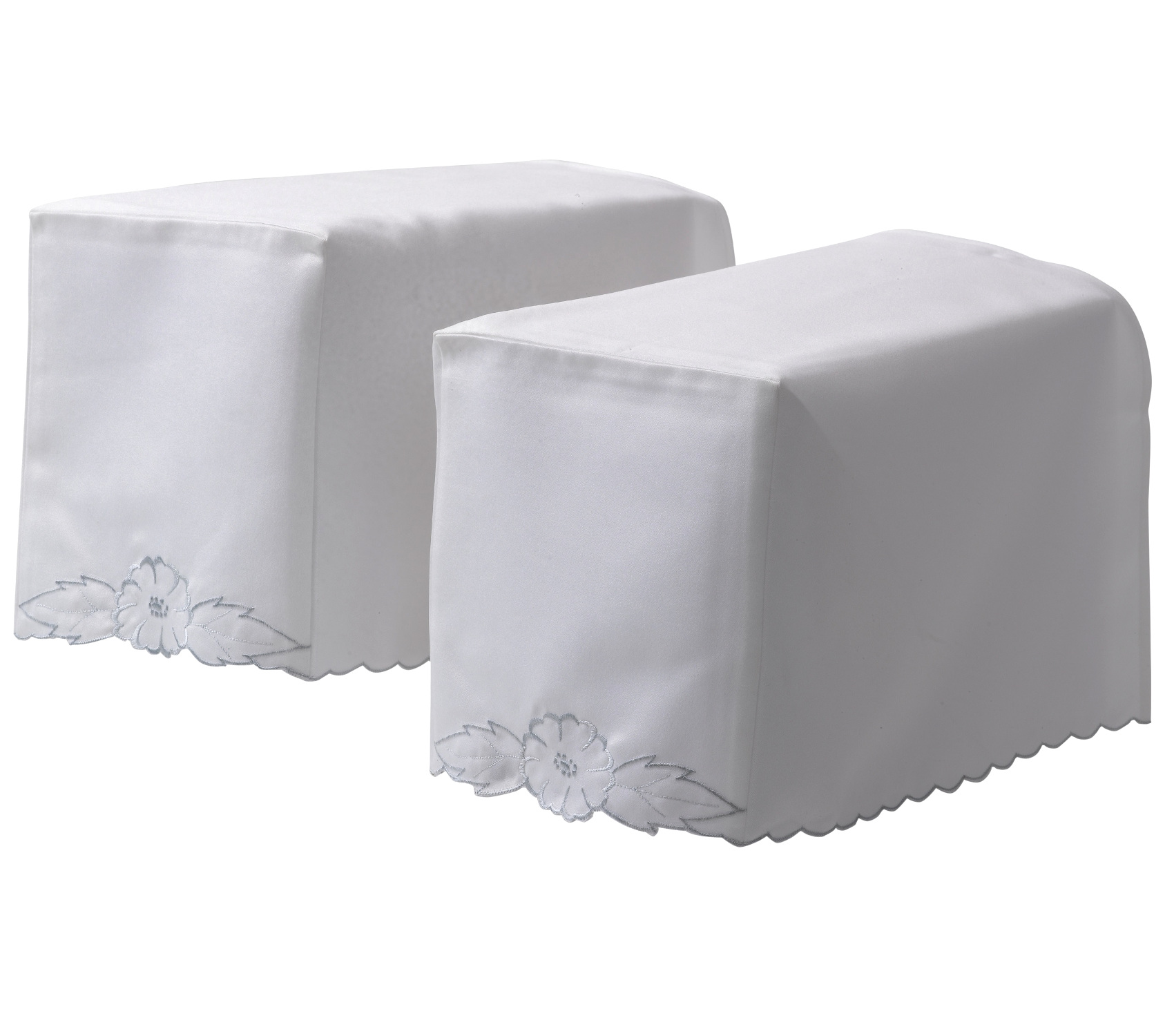 Silver Blue Flower Arm Caps & Chair Back Set Mill Outlets