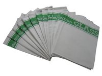 View Item Linen Union Glass Cloths Pack of 12 (White/Green)