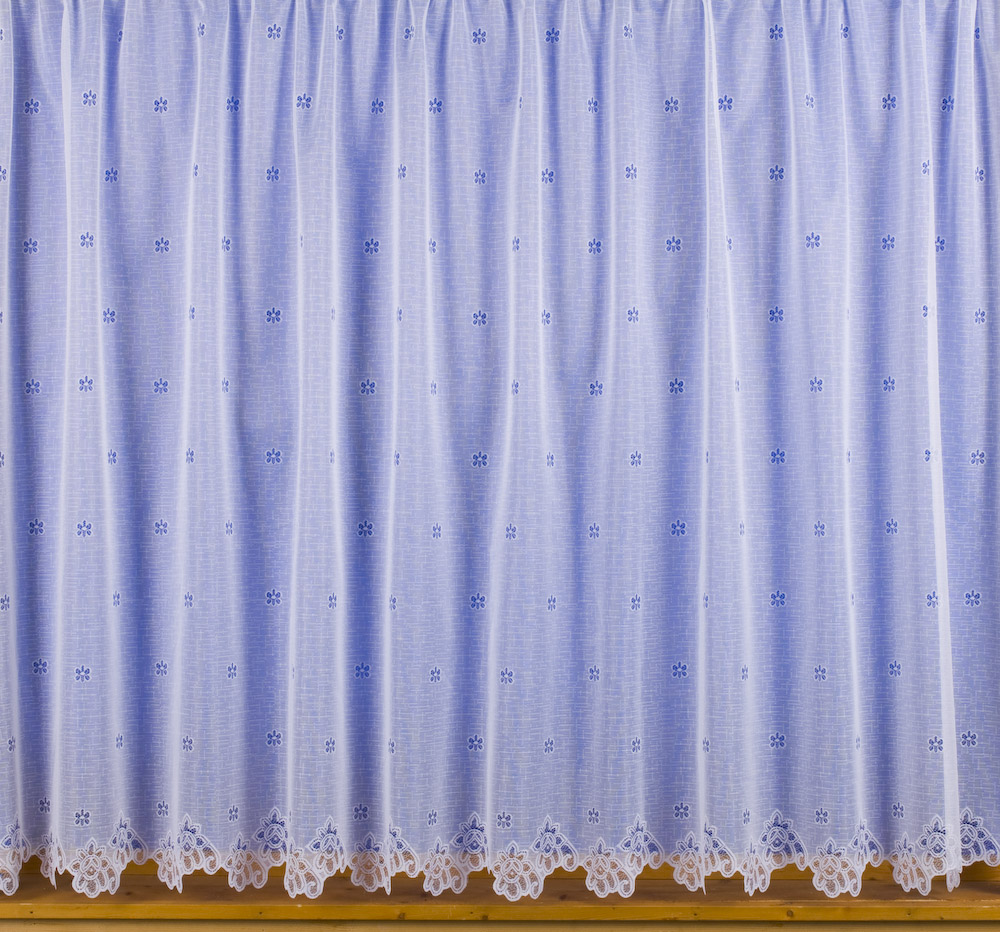 Small Flower Net Curtains White Choose Drop Sizes Cut By Metre