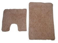 View Item Bath Mat Set Twist Loop 2 Piece - Bath and Pedestal Mat (Peach)