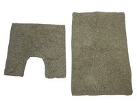 View Item Bath Mat Set Twist Loop 2 Piece - Bath and Pedestal Mat (Beige)