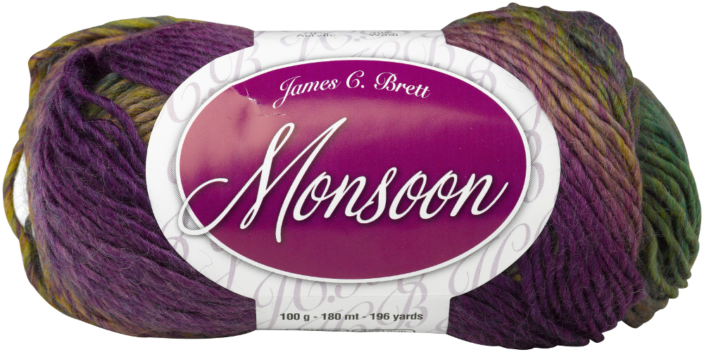 Monsoon Aran Vibrant Shades Knitting Yarn James Brett ...