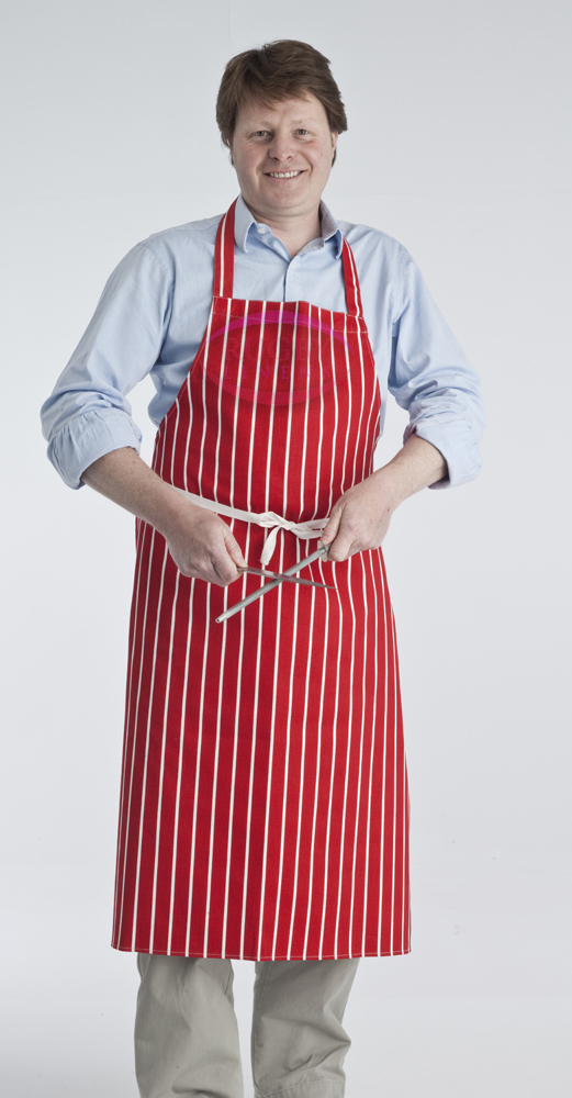 Red butchers apron