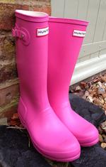 Hunter Wellington Boots Junior Sizes (Fuchsia Pink)