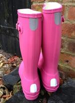 Hunter Wellington Boots Junior Sizes (Fuchsia Pink)