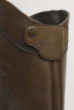 Brown Diletta Leather Boots with Low Heel (Style 10-504)
