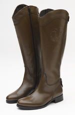 Brown Diletta Leather Boots with Low Heel (Style 10-504)