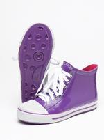 Dinger Boots Baseball Style Wellingtons - Funky Wellies Low (Purple)