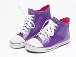 Dinger Boots Baseball Style Wellingtons - Funky Wellies Low (Purple)