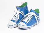 Dinger Boots Baseball Style Wellingtons - Funky Wellies Low (Blue)