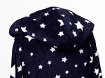 La Senza Ladies Navy Fleece Hooded Robe - Star Print Design