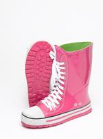 Dinger Boots Baseball Style Wellingtons - Festival Wellies (Pink)
