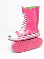 Dinger Boots Baseball Style Wellingtons - Festival Wellies (Pink)