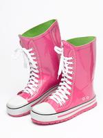 Dinger Boots Baseball Style Wellingtons - Festival Wellies (Pink)