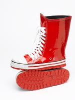 Dinger Boots Baseball Style Wellingtons - Festival Wellies (Red)