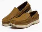 View Item Mens Slip-On Leather Boat Shoes - Faded Glory Ocean City Shoe (Tan)