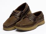 View Item Mens Leather Boat Shoes - Faded Glory Avalon Shoe (Brown)