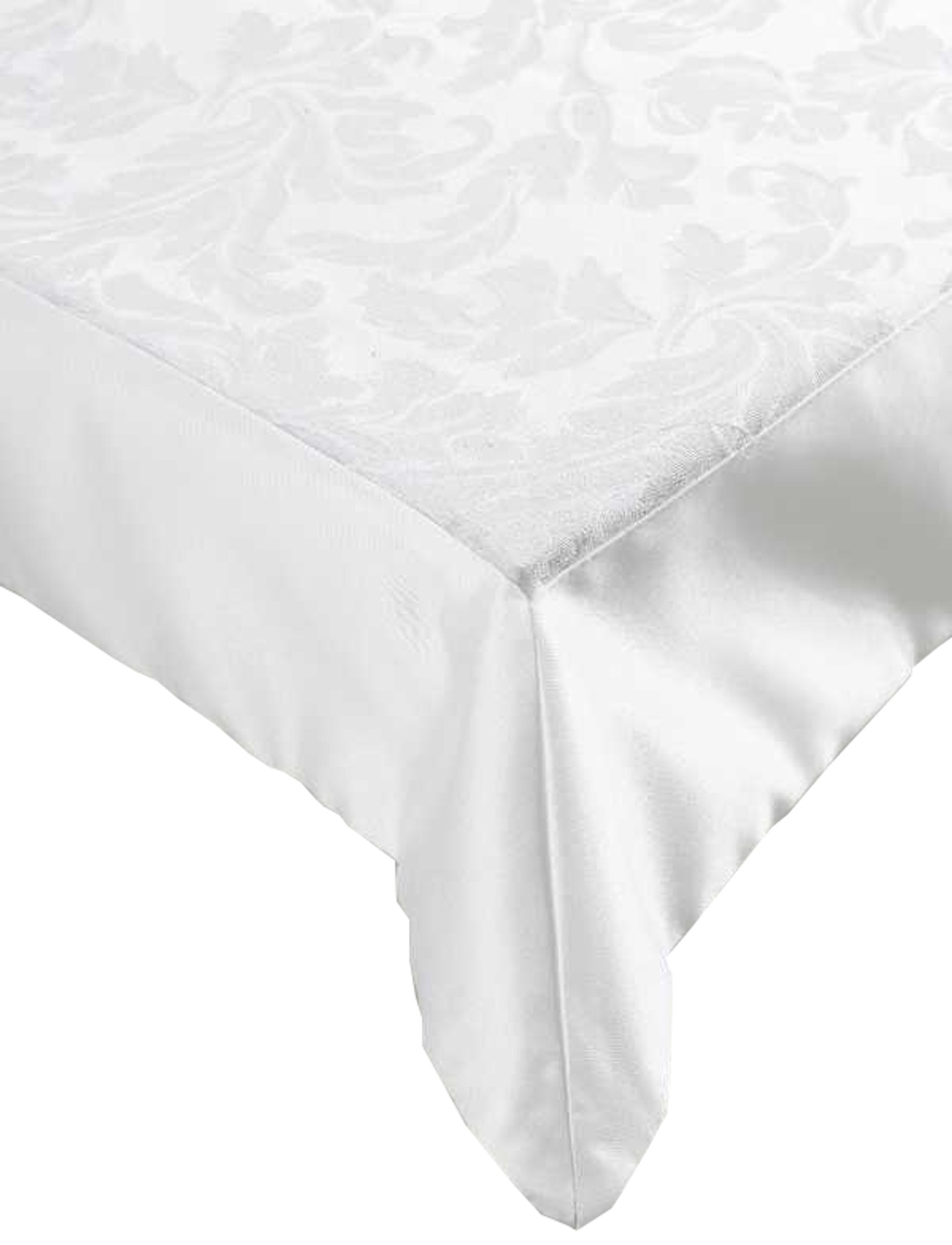 White Jacquard Damask Large Tablecloth Kitchen Home Cotton Mix Table