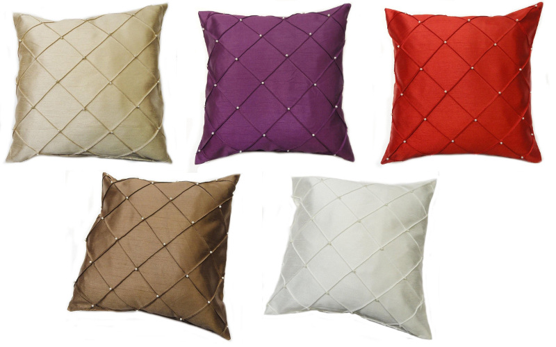 Scatter Cushion Cover Diamond Pin Tuck 43cm x 43cm Square Bedroom