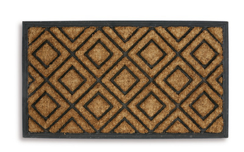 Fortress 70cm x 40cm Double Diamond Doormat Rubber Coir Heavy Duty