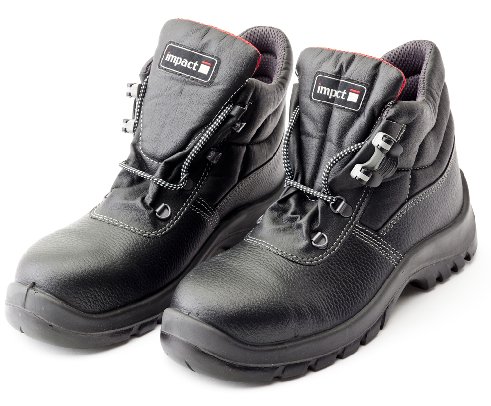Black Leather Safety Boots Impact Lightweight Work Shoes 200J Toecap UK