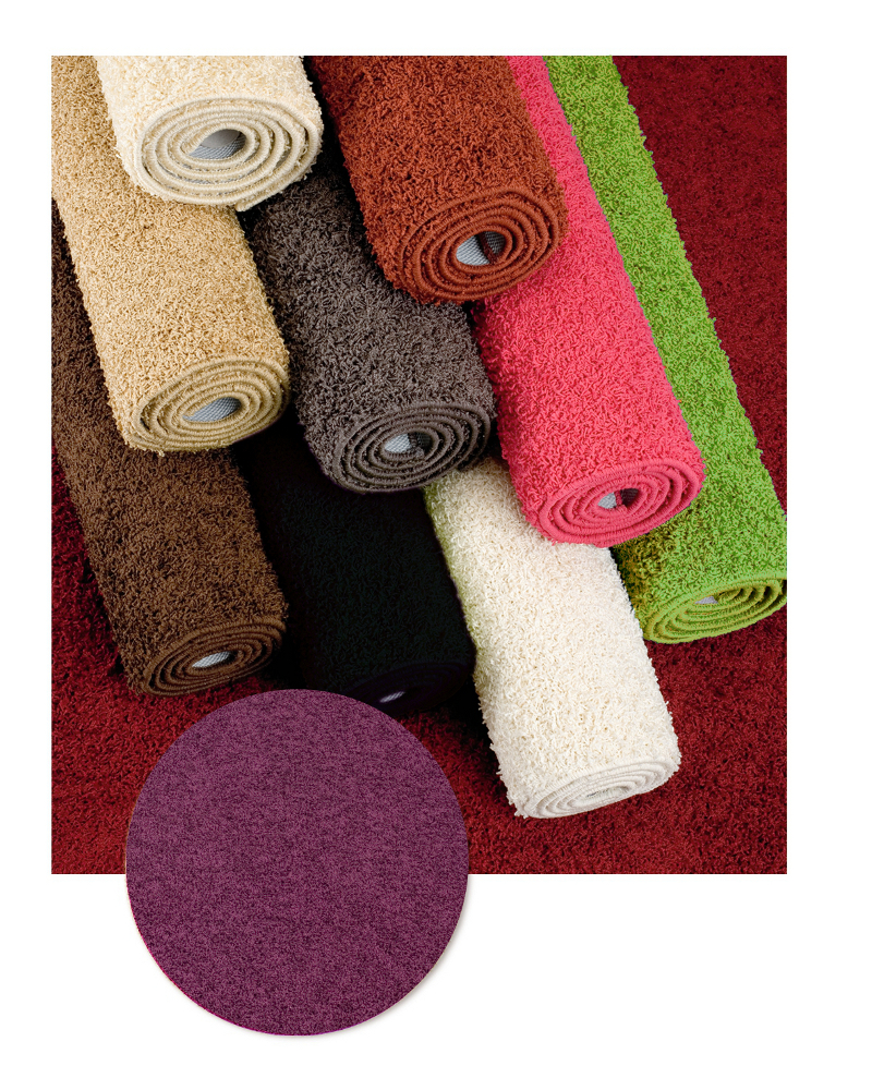 Fiji Machine Washable 100cm Diameter Round Rug Shaggy Loop Pile Anti