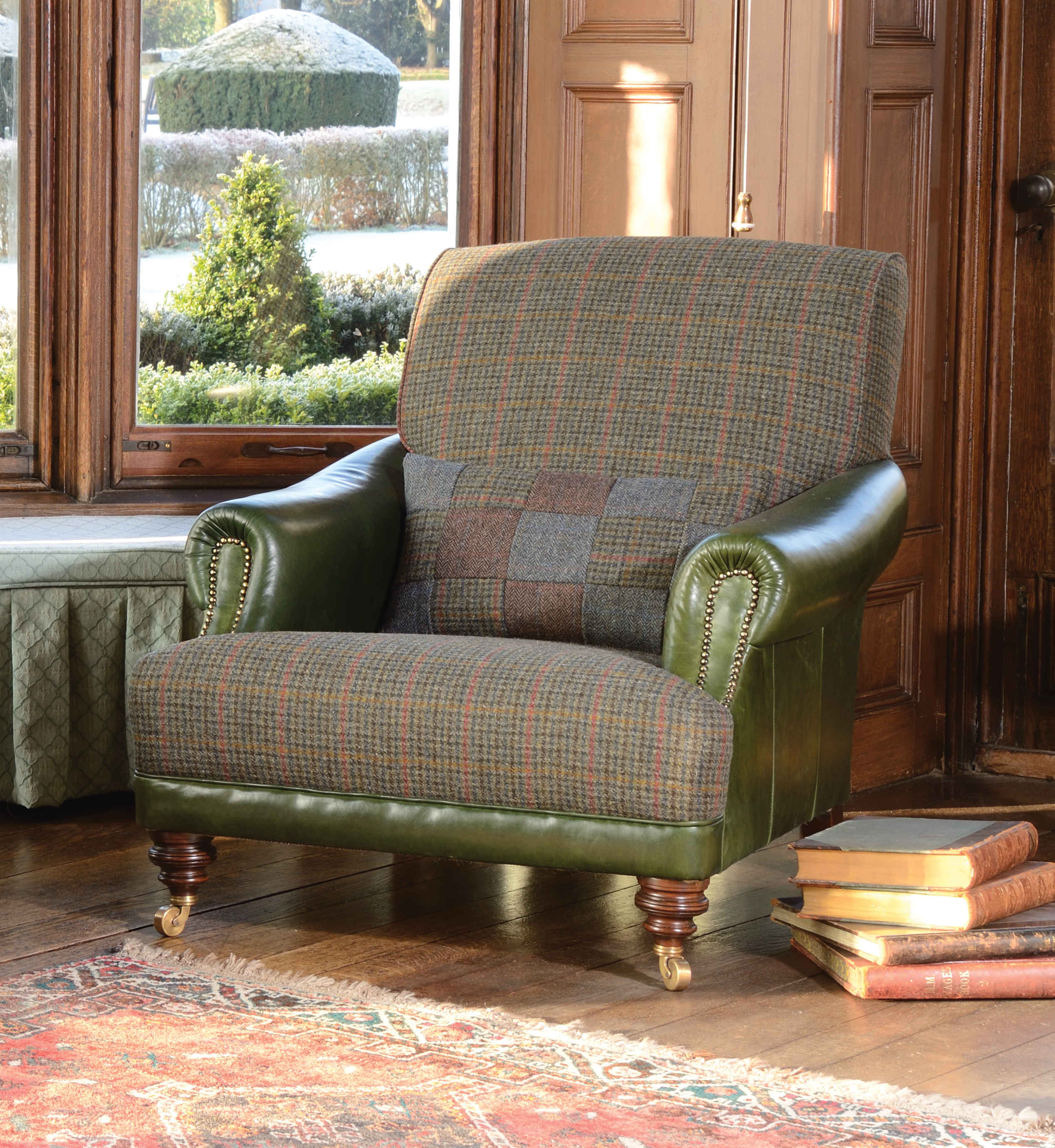 Taransay Traditional Harris Tweed Handmade Furniture Tetrad Leather