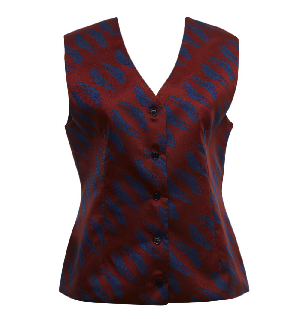 red and blue button up