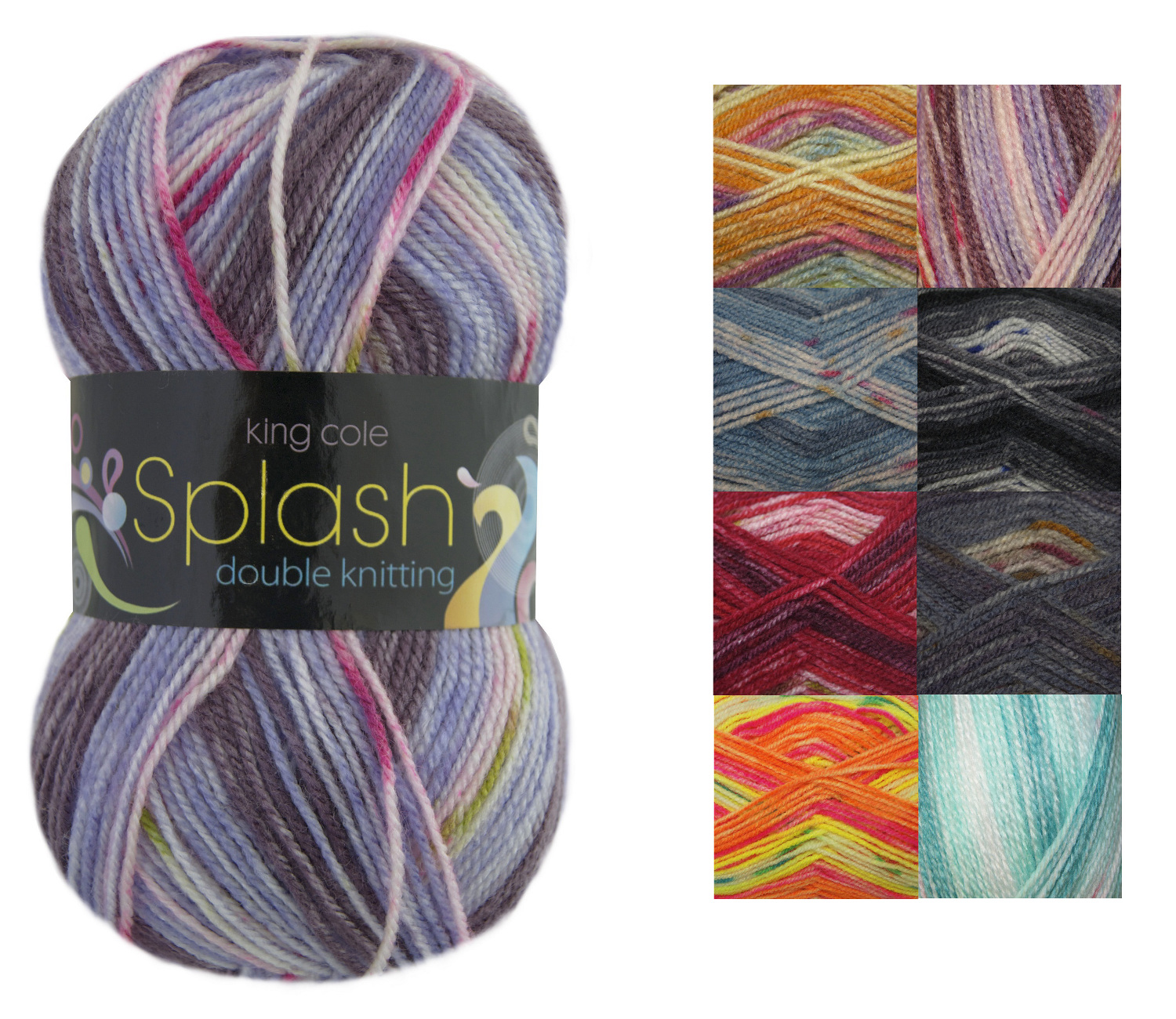 100g Ball Splash DK Double Knitting Wool King Cole Premium Acrylic Soft Yarn ...