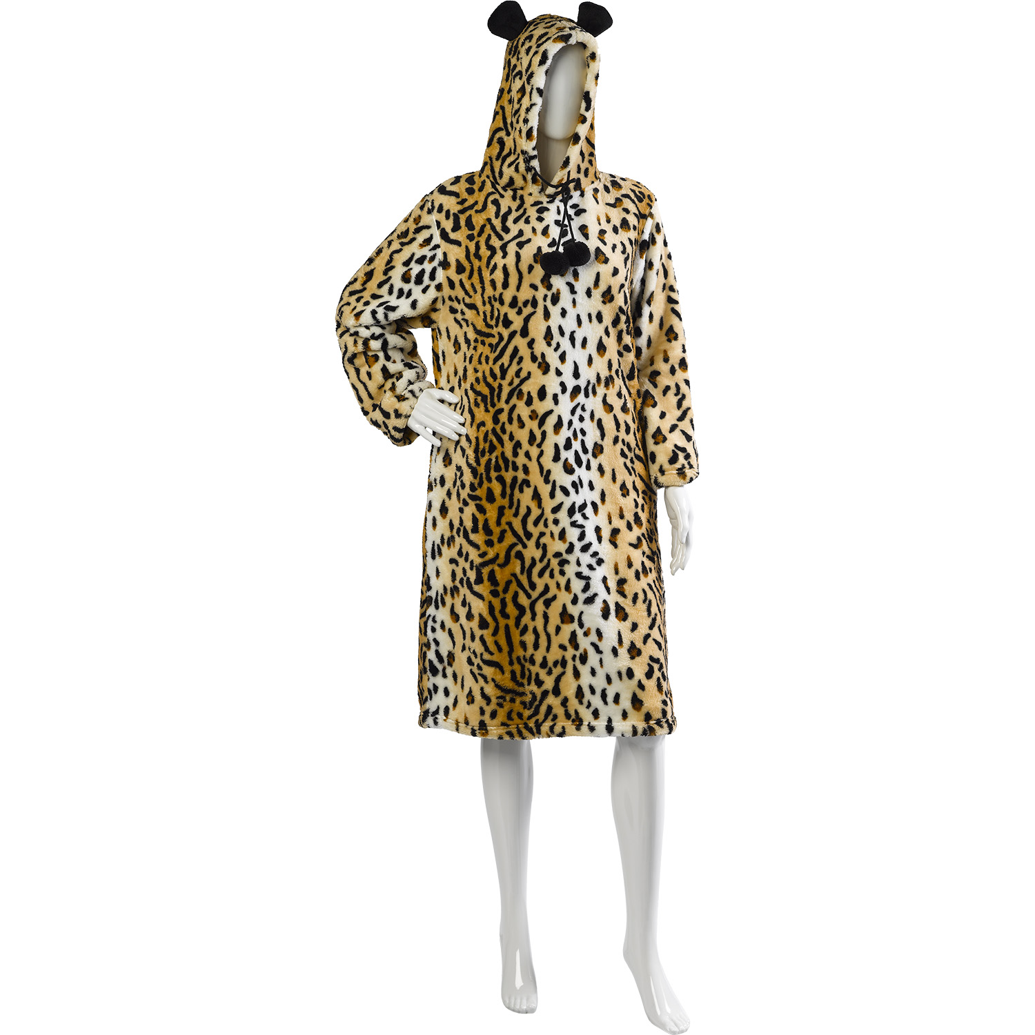 leopard print robe with hood