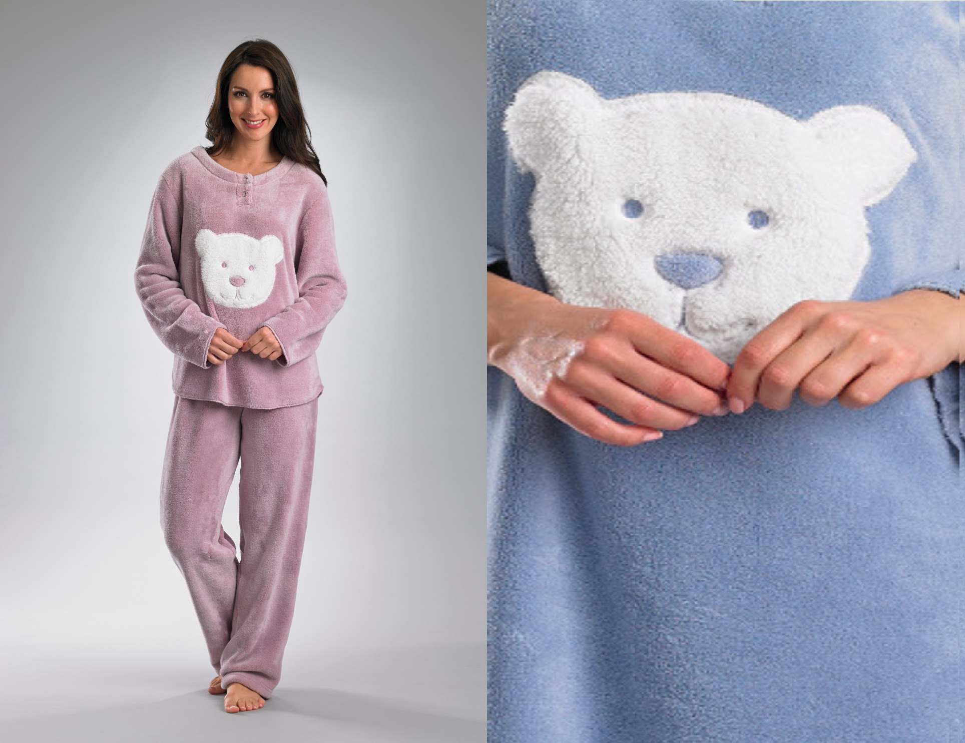 Super Kuscheliger Fleece-Pyjama Für Damen - Teddy Fleece Schlafanzug Für Kalte Winterabende