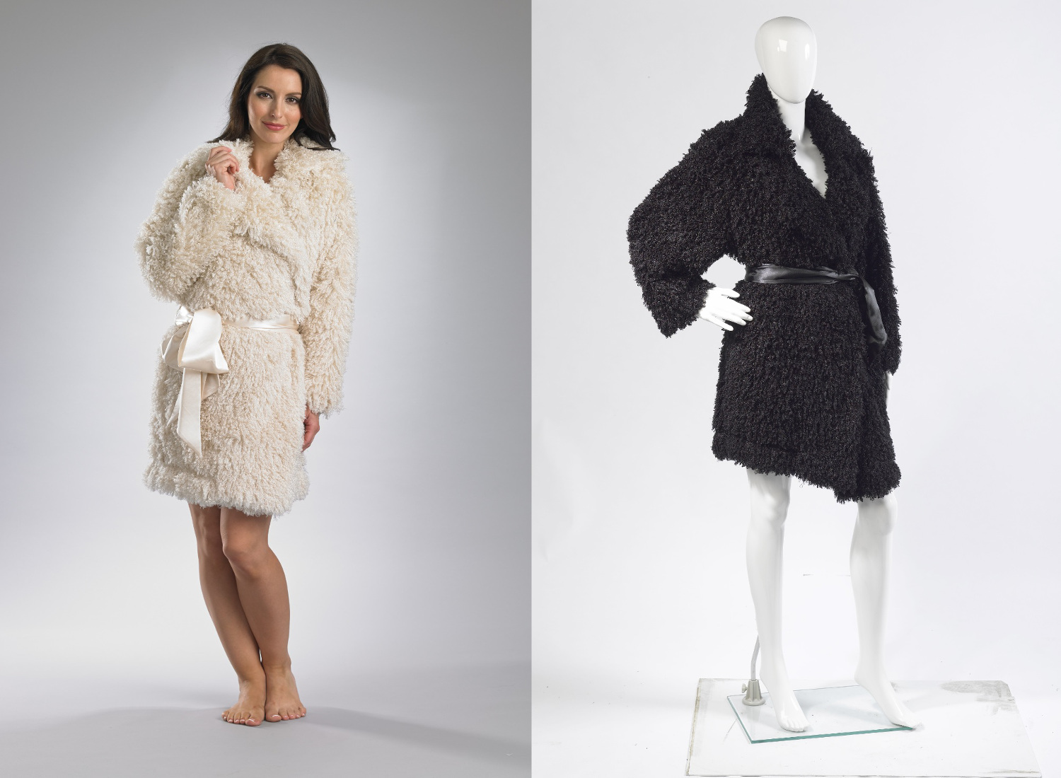 Slenderella Fluffy Polar Fleece Dressing Gown Ladies Soft Wrap Around