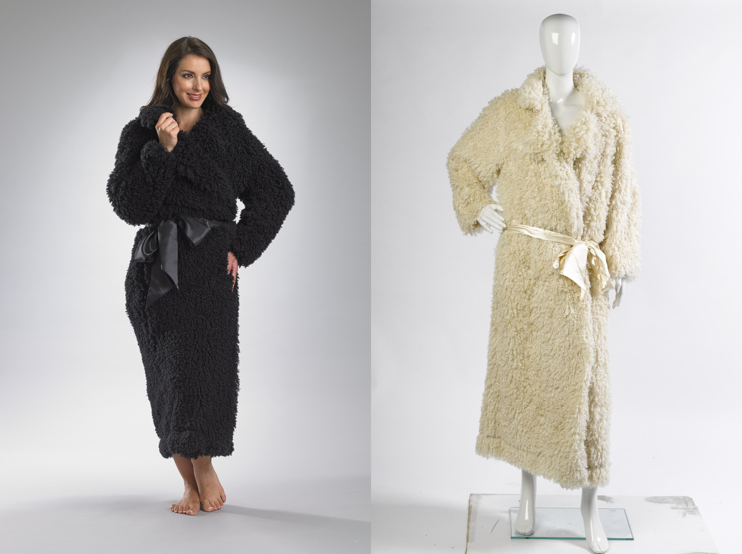 ladies thick fluffy dressing gown