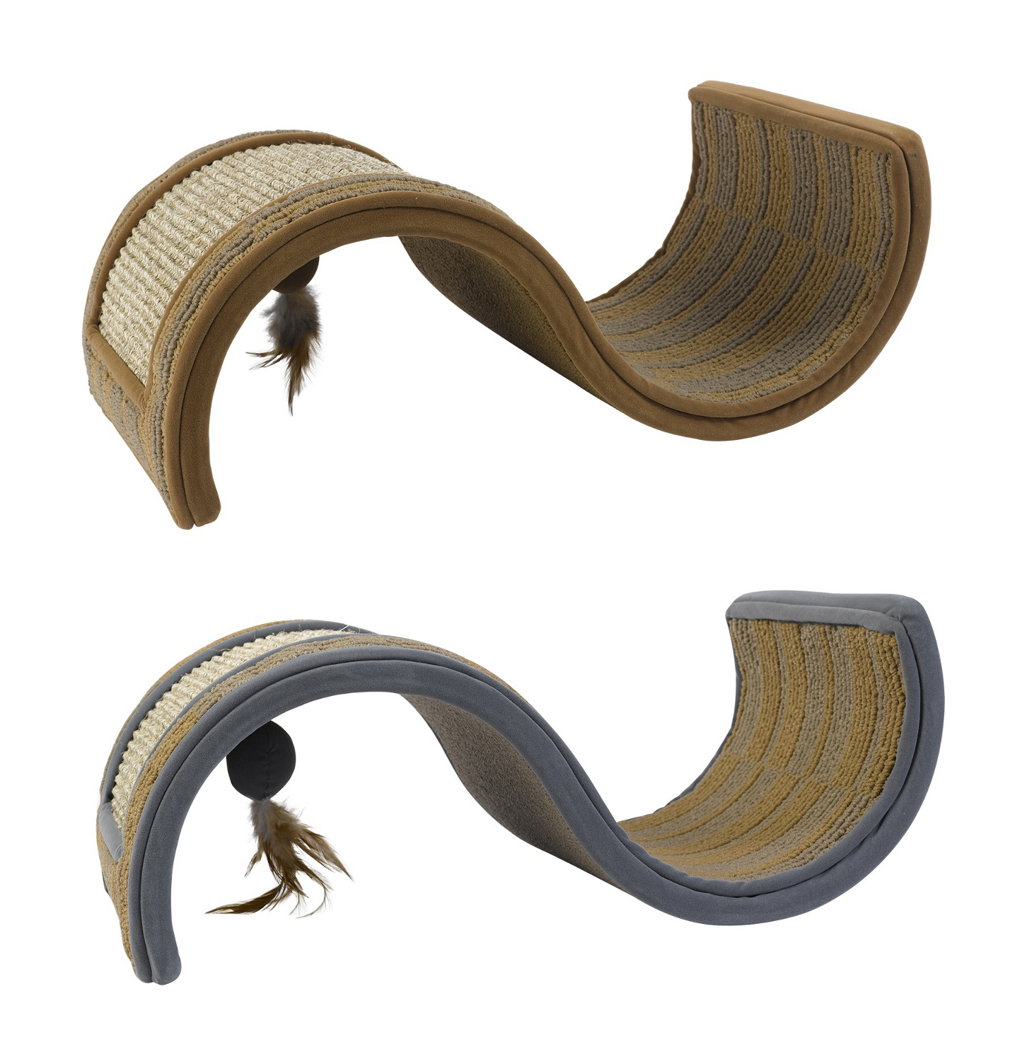 Kitten Scratch Novelty Play Post Cat Scratching Wave Design Scratcher