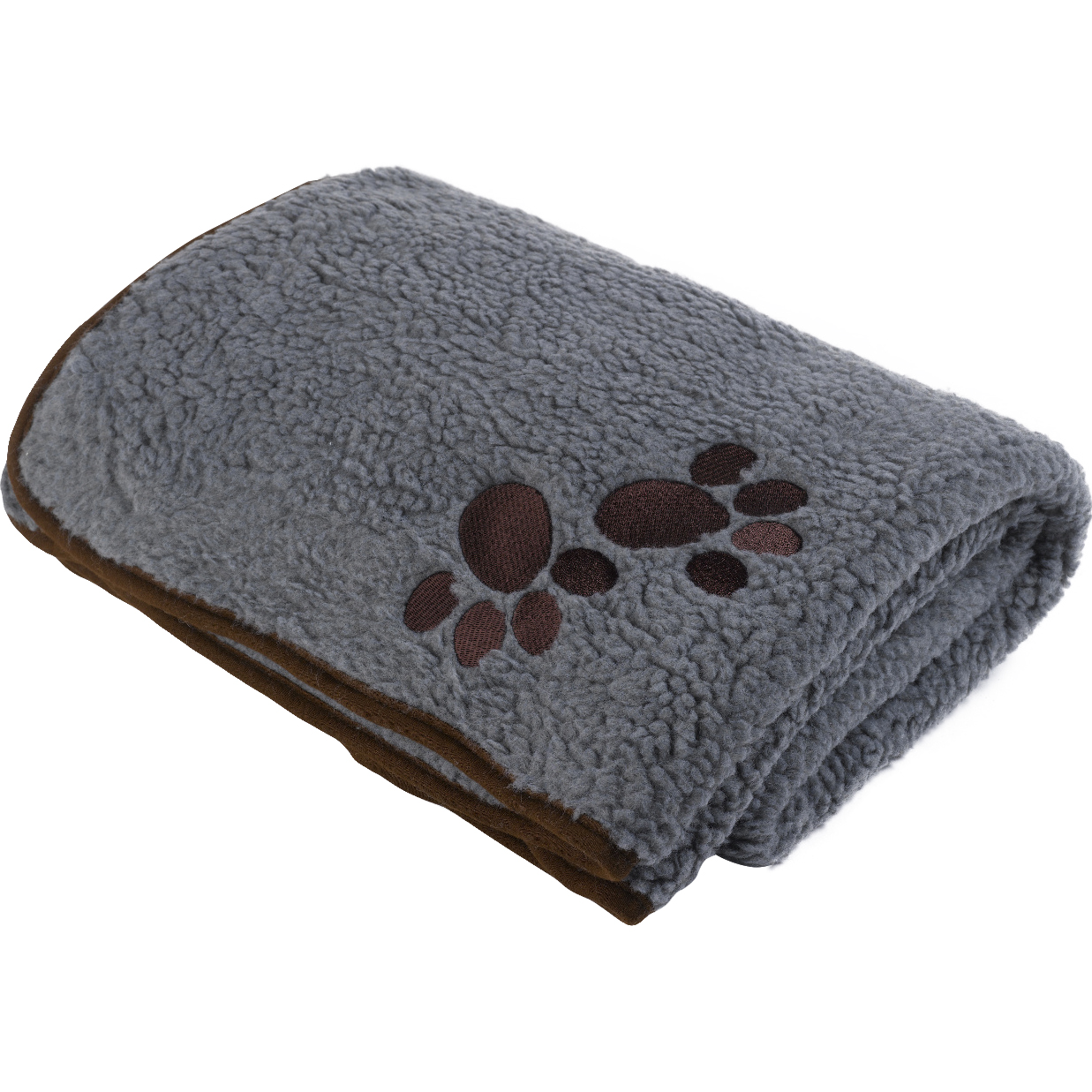 Pet Face Soft Sherpa Fleece Dog Blanket Warm Cosy Paw Print Puppy Cat