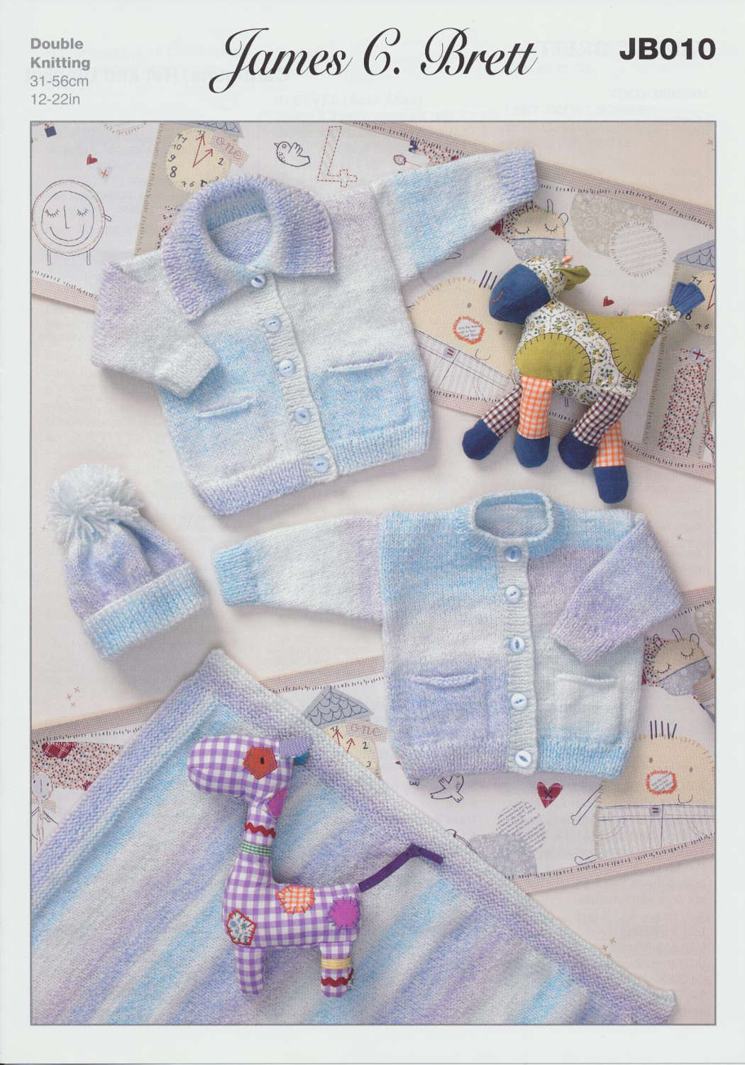 Double Knitting Pattern Baby Cardigans Bobble Hat Blanket James Brett DK JB01...