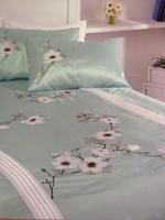 Bloom Duvet Cover Set - Applique Duck Egg Quilt Cover Set