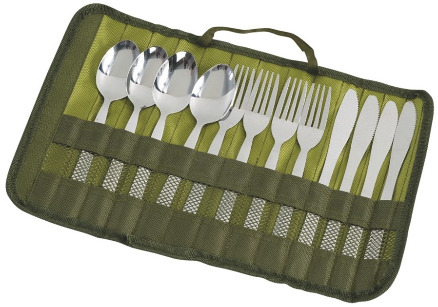 Outwell Pouch Travel Camping Picnic Cutlery Set Knife Fork Spoon 