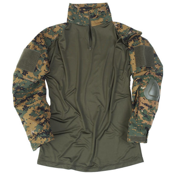Mil-Tec Warrior Shirt with Elbow Pads Digital Woodland