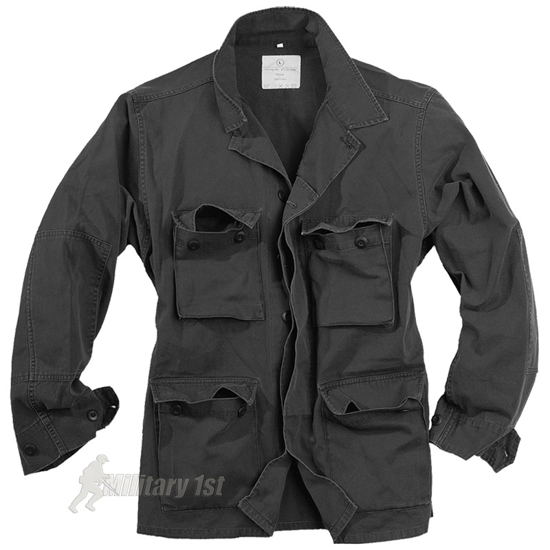 SURPLUS MILITARY ARMY STYLE LIGHTWEIGHT BDU MENS COTTON JACKET WASHED BLACK eBay