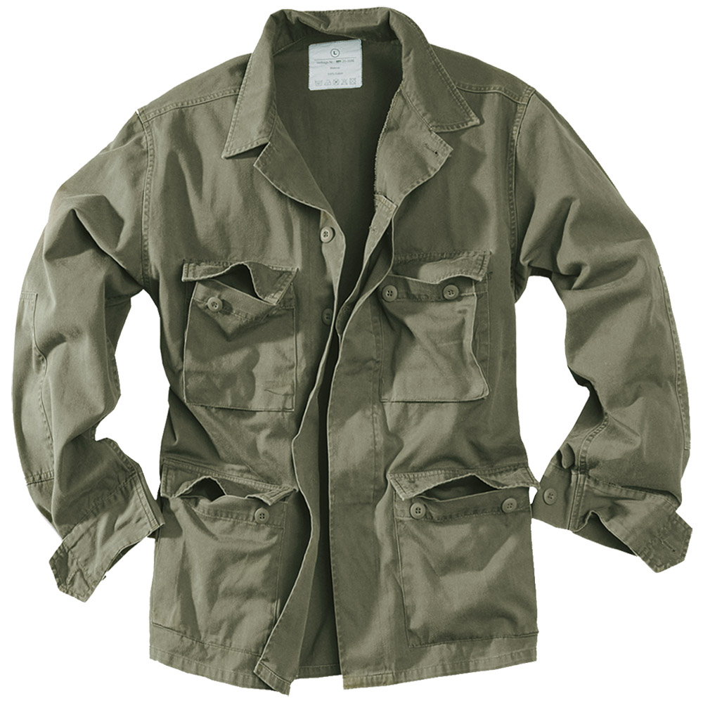 Surplus Army Style Lightweight Bdu Mens Cotton Military Jacket Washed