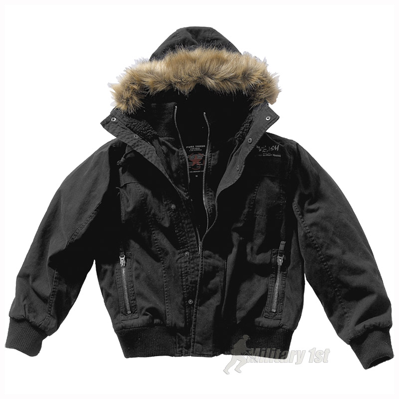 PURE TRASH SHORT HOODED MENS SNORKEL JACKET + FUR TRIM COLD WEATHER