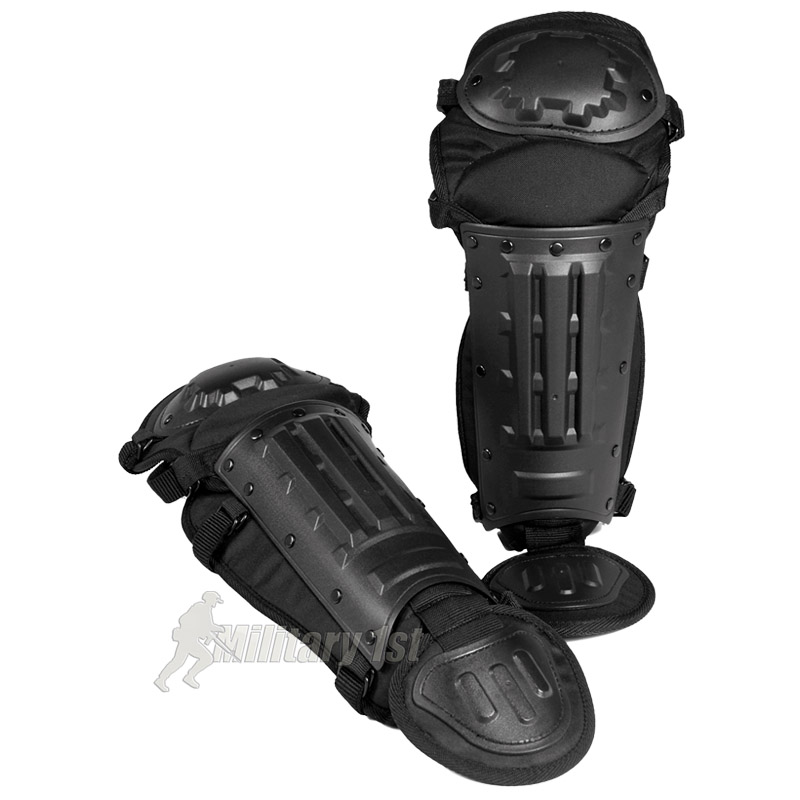 TACTICAL PATROL ANTIRIOT LEG SHIN KNEE GUARDS PROTECTION POLICE SECURITY BLACK eBay