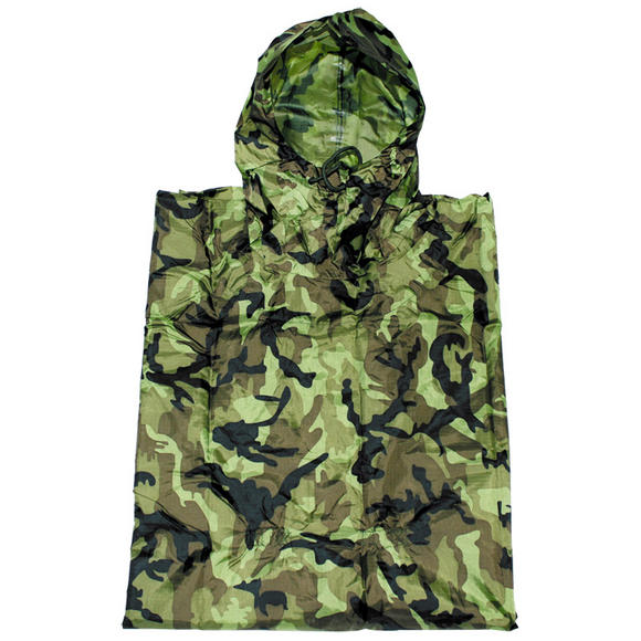 MFH Waterproof Poncho Ripstop Czech Woodland
