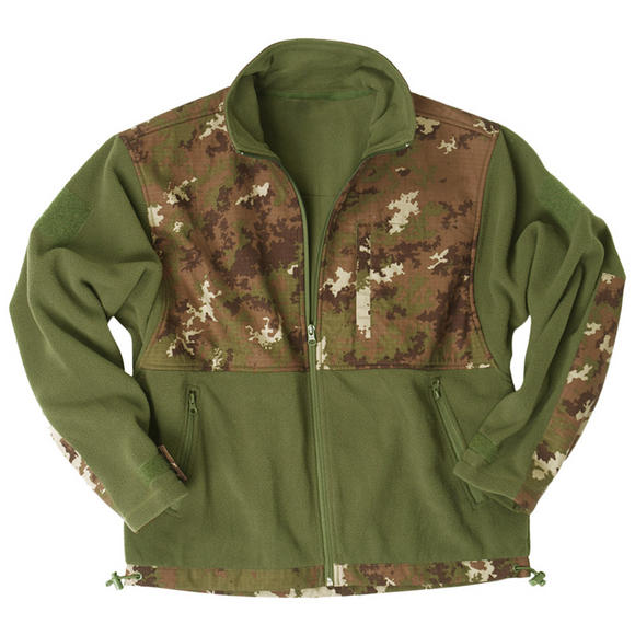 Mil-Tec Fleece Jacket with Ripstop Patch Vegetato Woodland